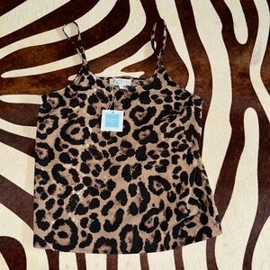 HAYDEN leopard print, adjustable, spaghetti, straps, Cami. Small. NWT.
